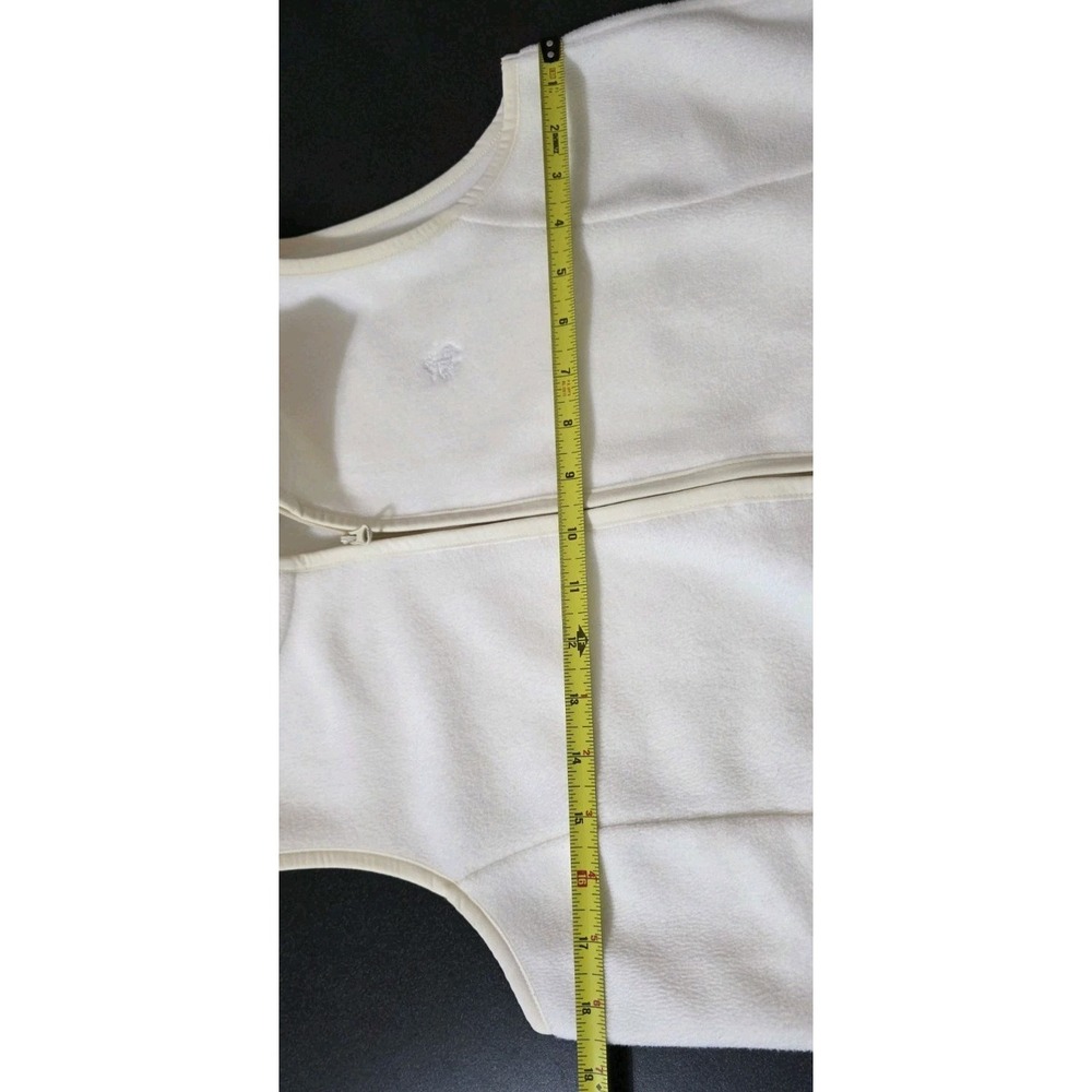 Brooks Brothers Sweater Vest Women M Fleece Fuzzy Cream Golf Casual Full Zip EUC - Picture 5 of 7